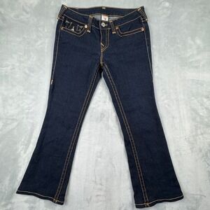 Authentic True Religion Becky Big T Womens Y2K Jeans Dark Wash Sz 30 Made in USA